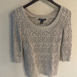 White House Black Market Gold Sweater, perfect for the holidays